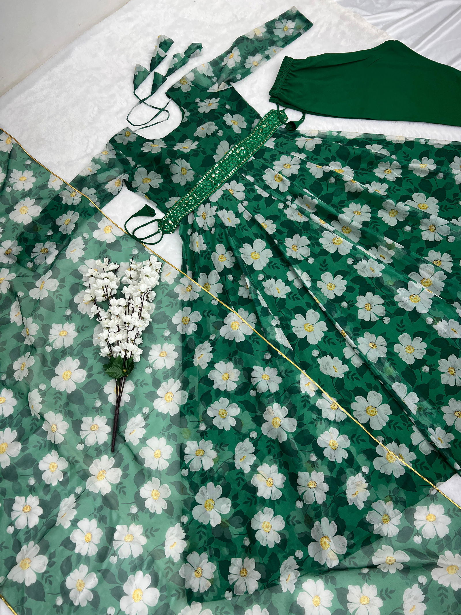 Nsr 717 Soft Organza Silk Printed Readymade Suits Catalog